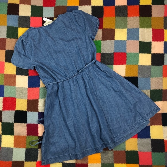 ❗️SOLD❗️ indigo dyed denim chambray wrap dress🌻 - Picture 9 of 9